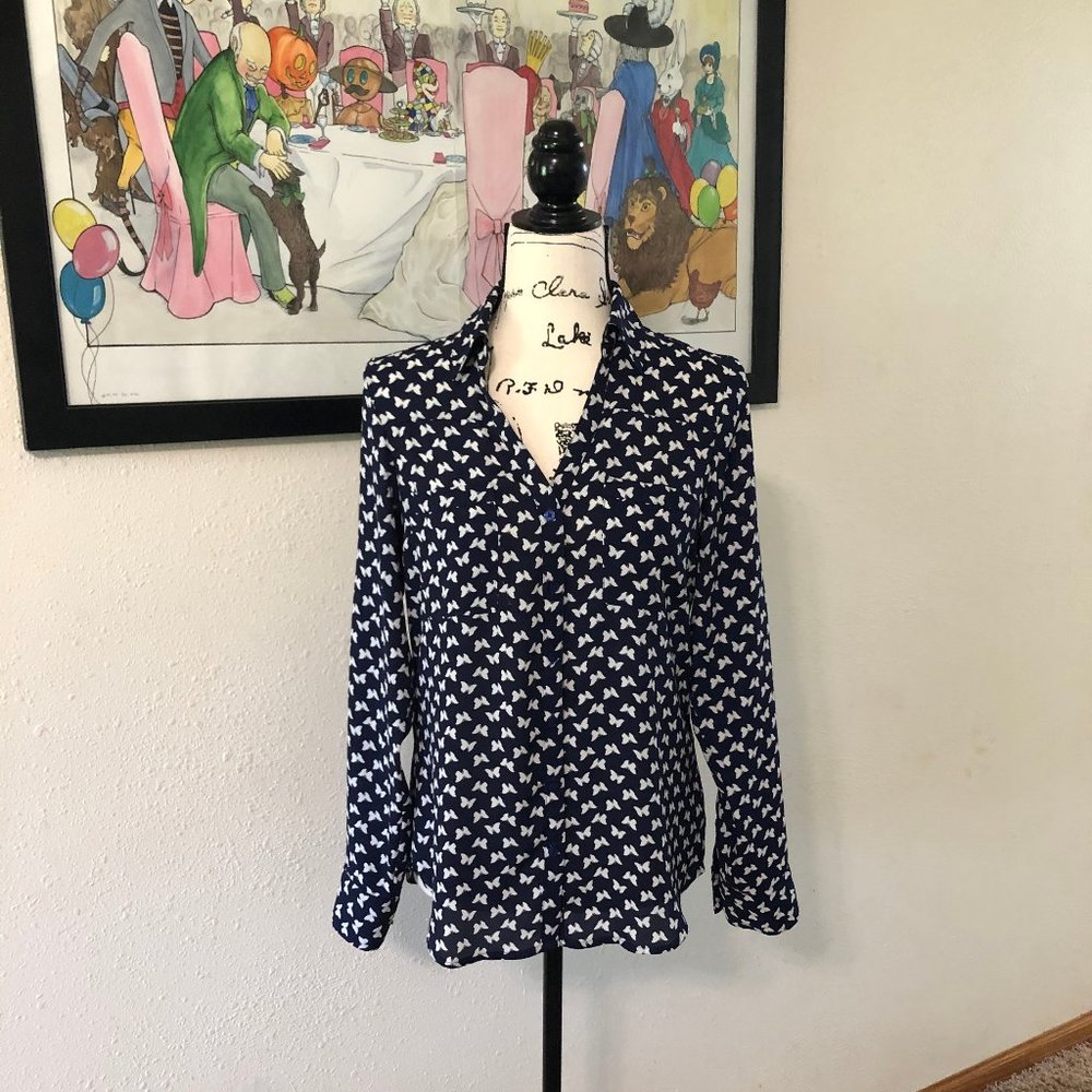 Express Button Down Butterfly Blouse